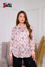 Satin Bloom Button-Down