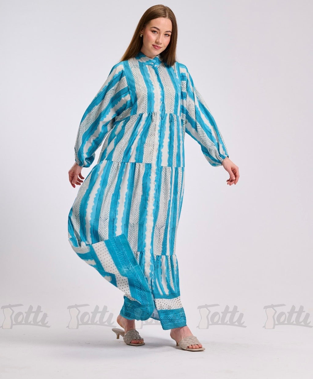 Marina Wave Tiered Dress
