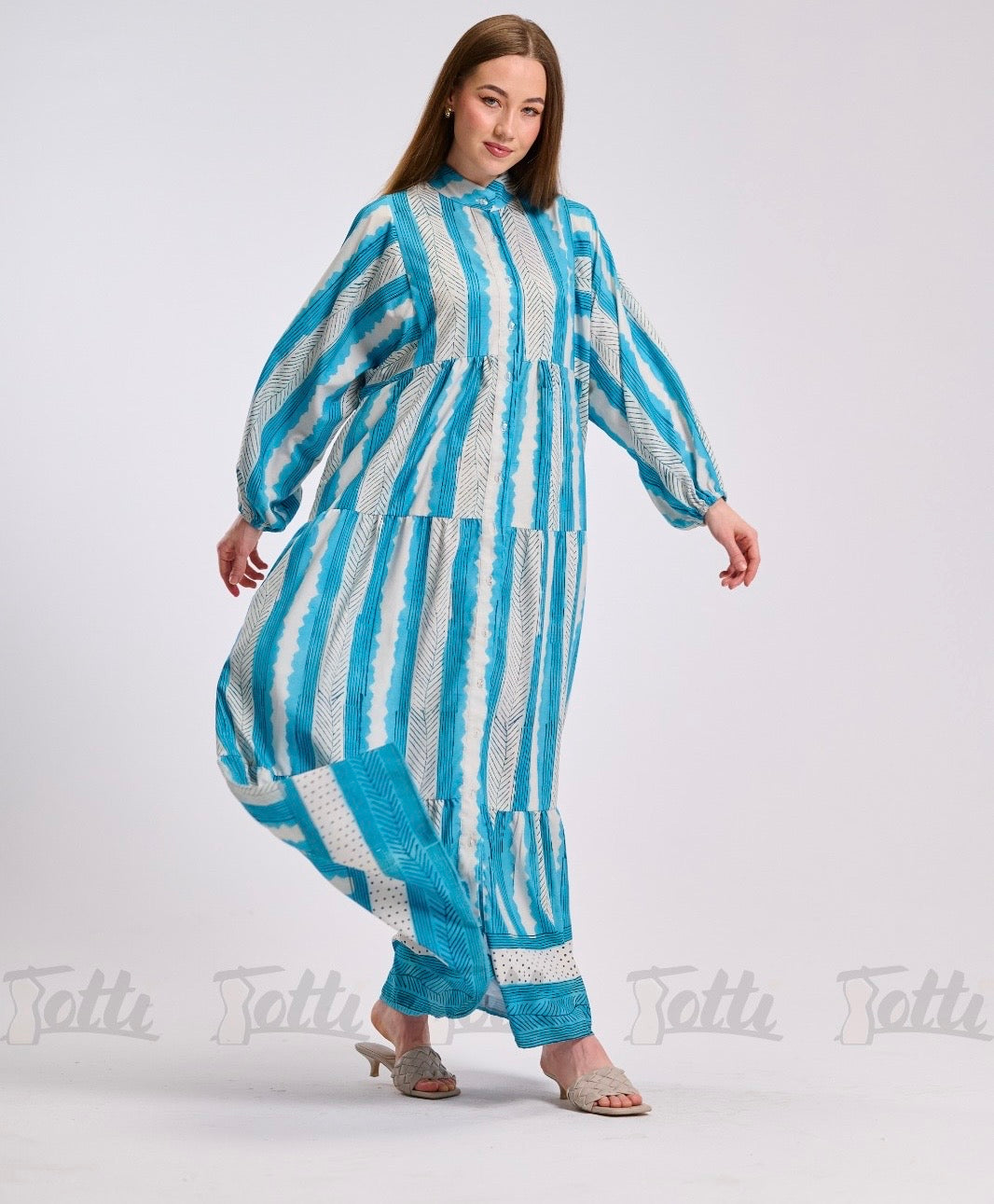 Marina Wave Tiered Dress