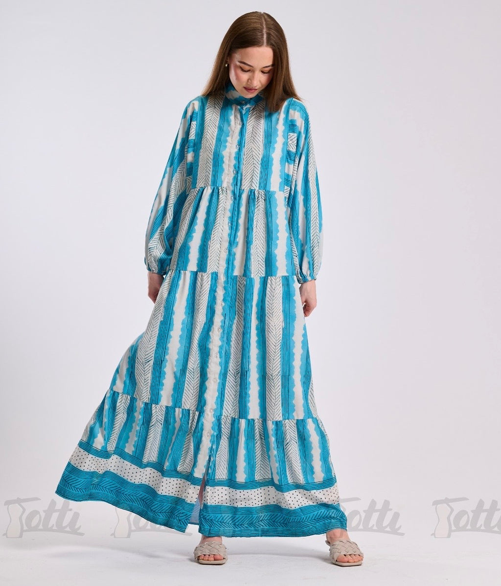 Marina Wave Tiered Dress