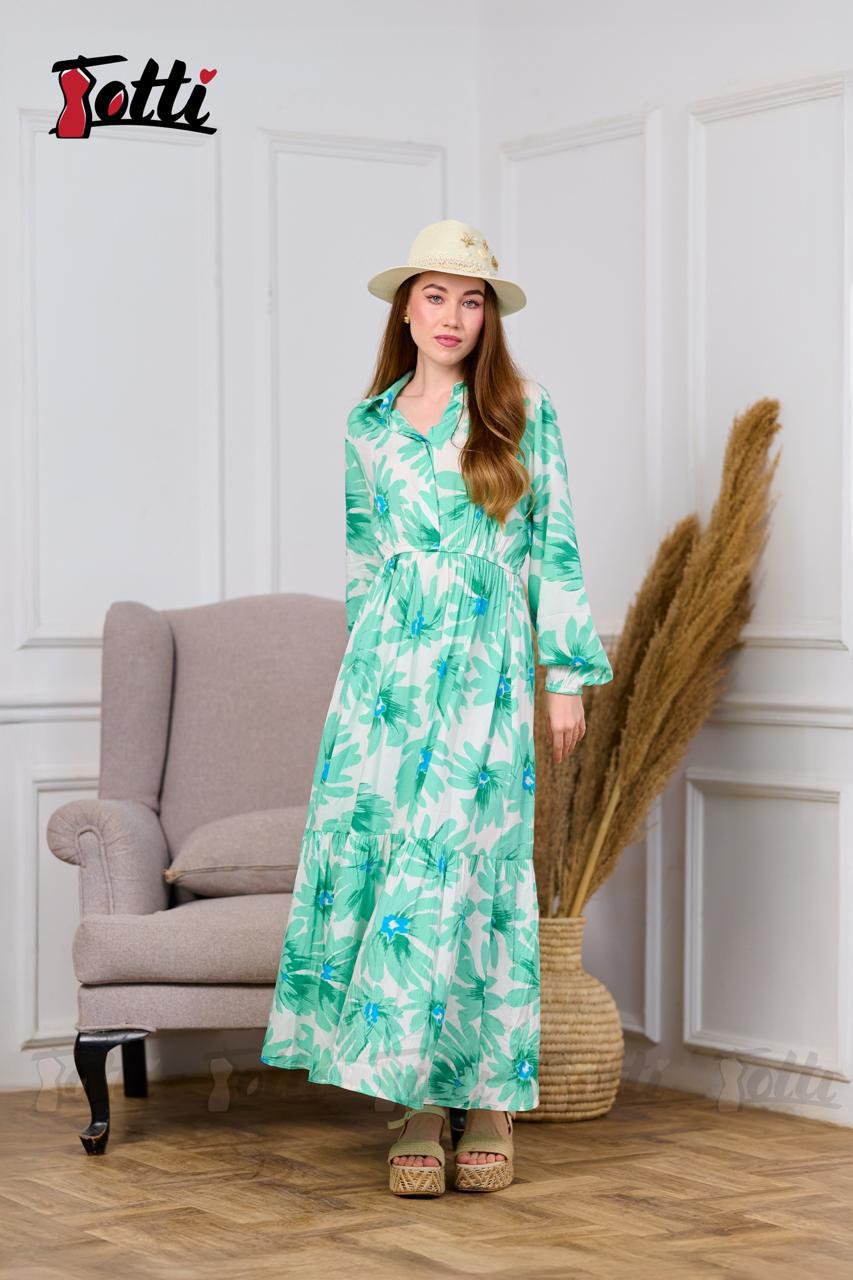 Mint Bloom Tiered Maxi