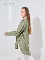 Olivia Textured Longline Shirt