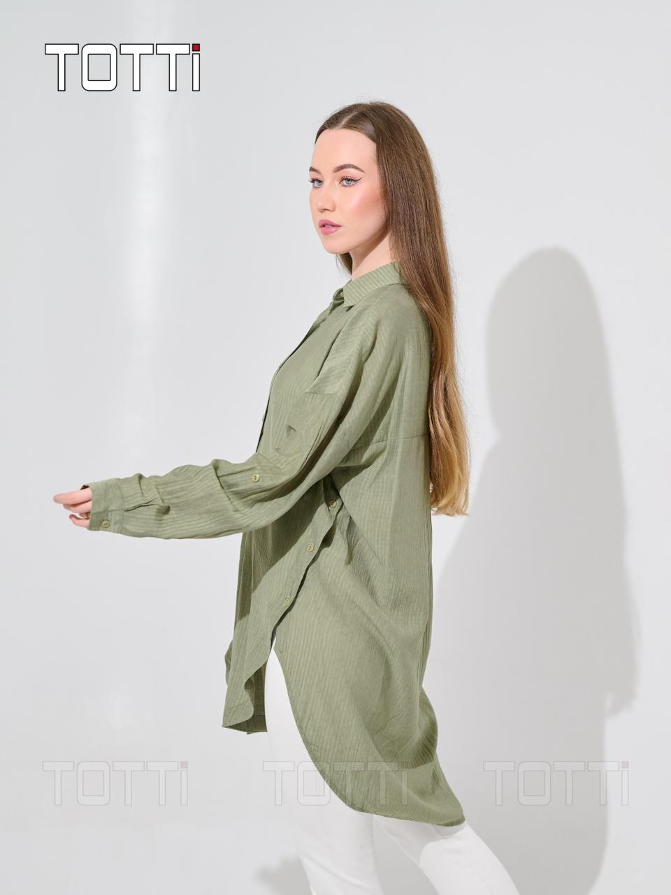 Olivia Textured Longline Shirt
