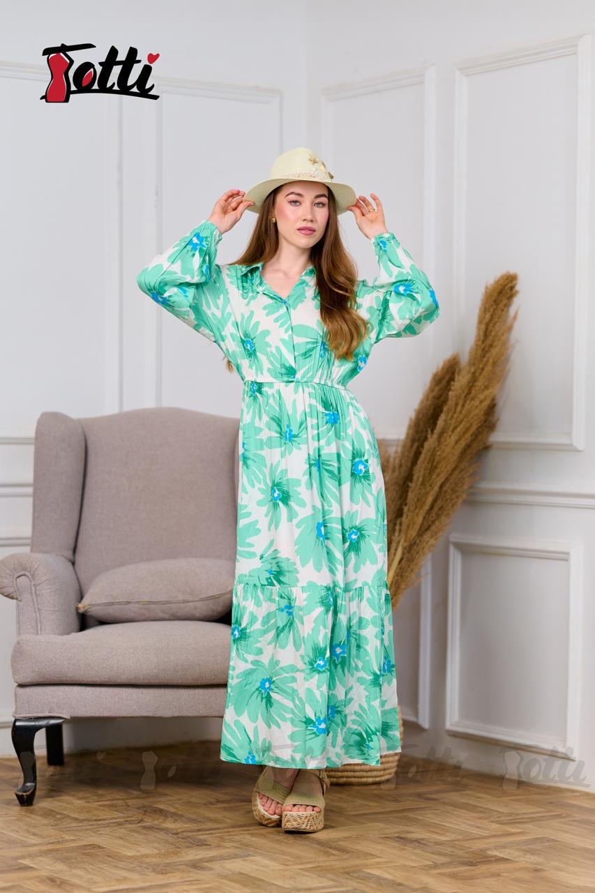 Mint Bloom Tiered Maxi