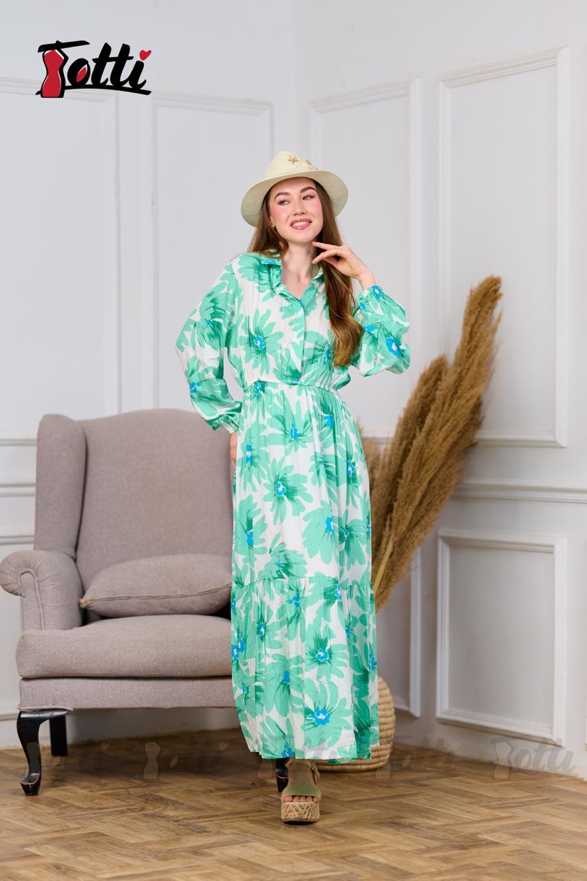 Mint Bloom Tiered Maxi