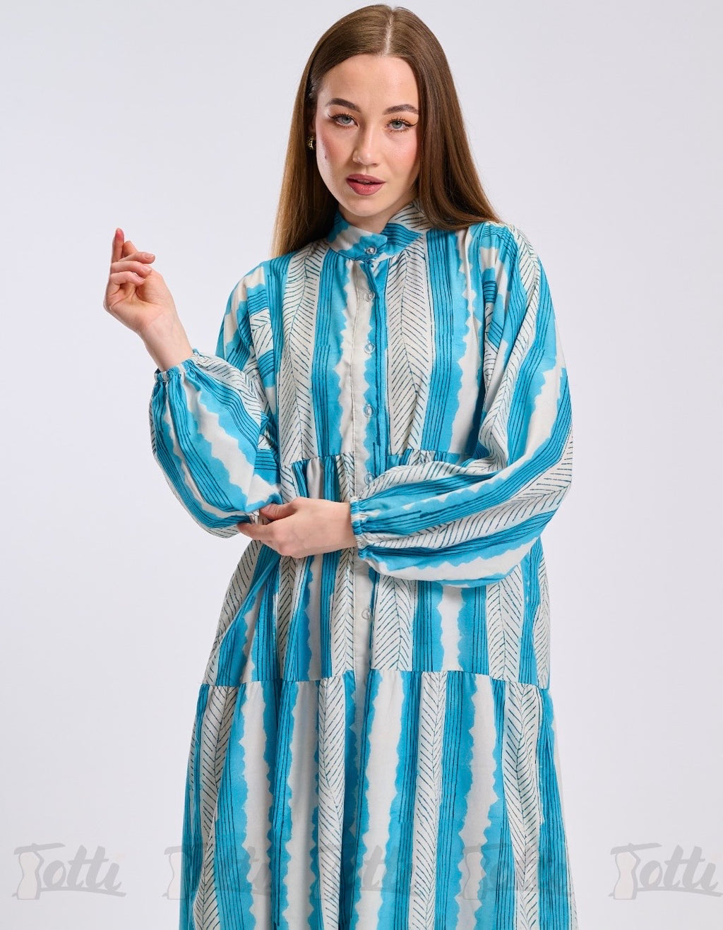Marina Wave Tiered Dress
