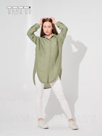Olivia Textured Longline Shirt