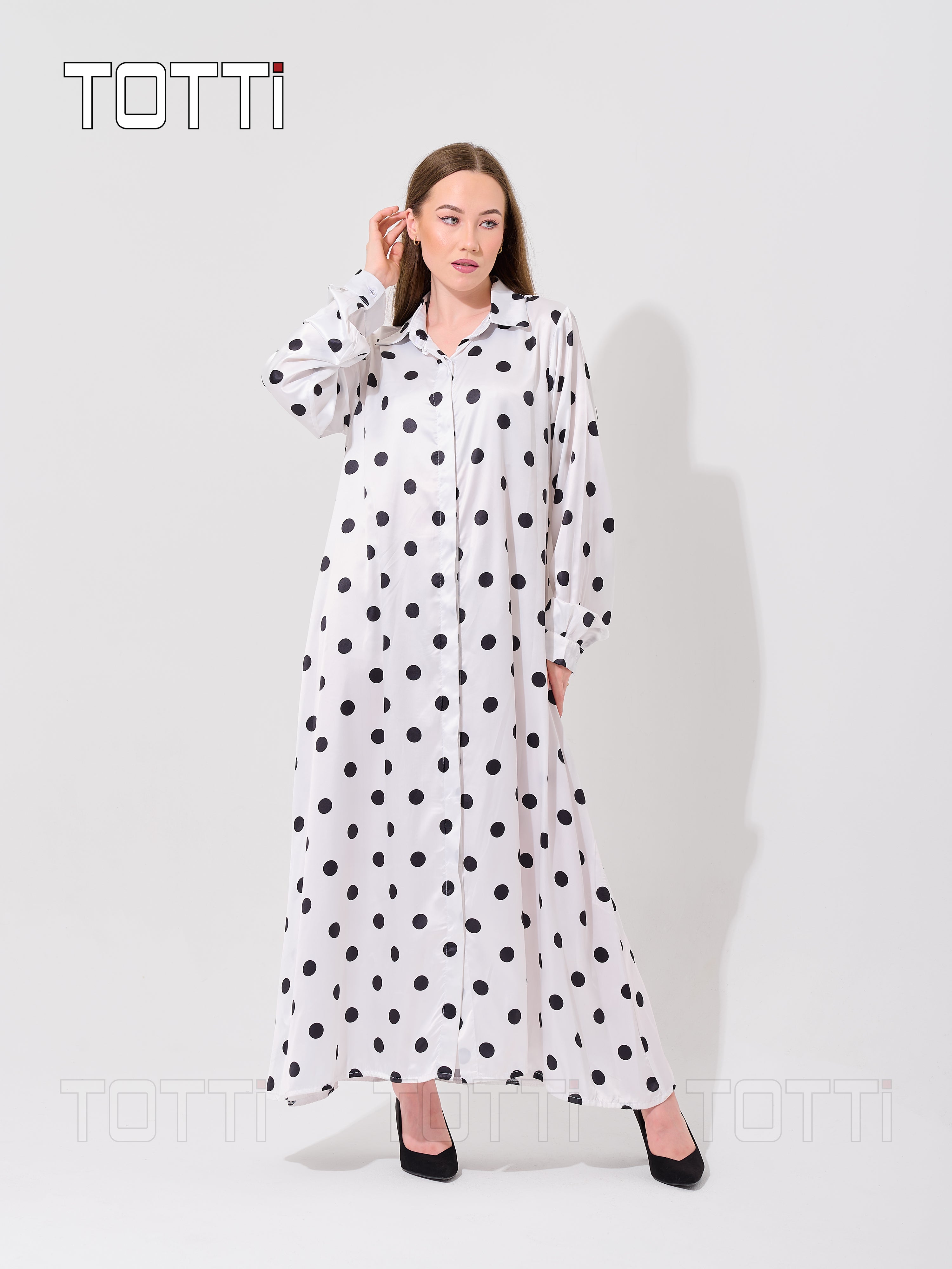 The Dotted Elegance Maxi Dress