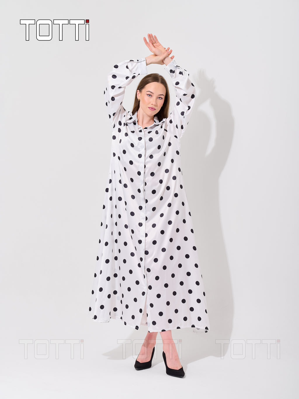 The Dotted Elegance Maxi Dress