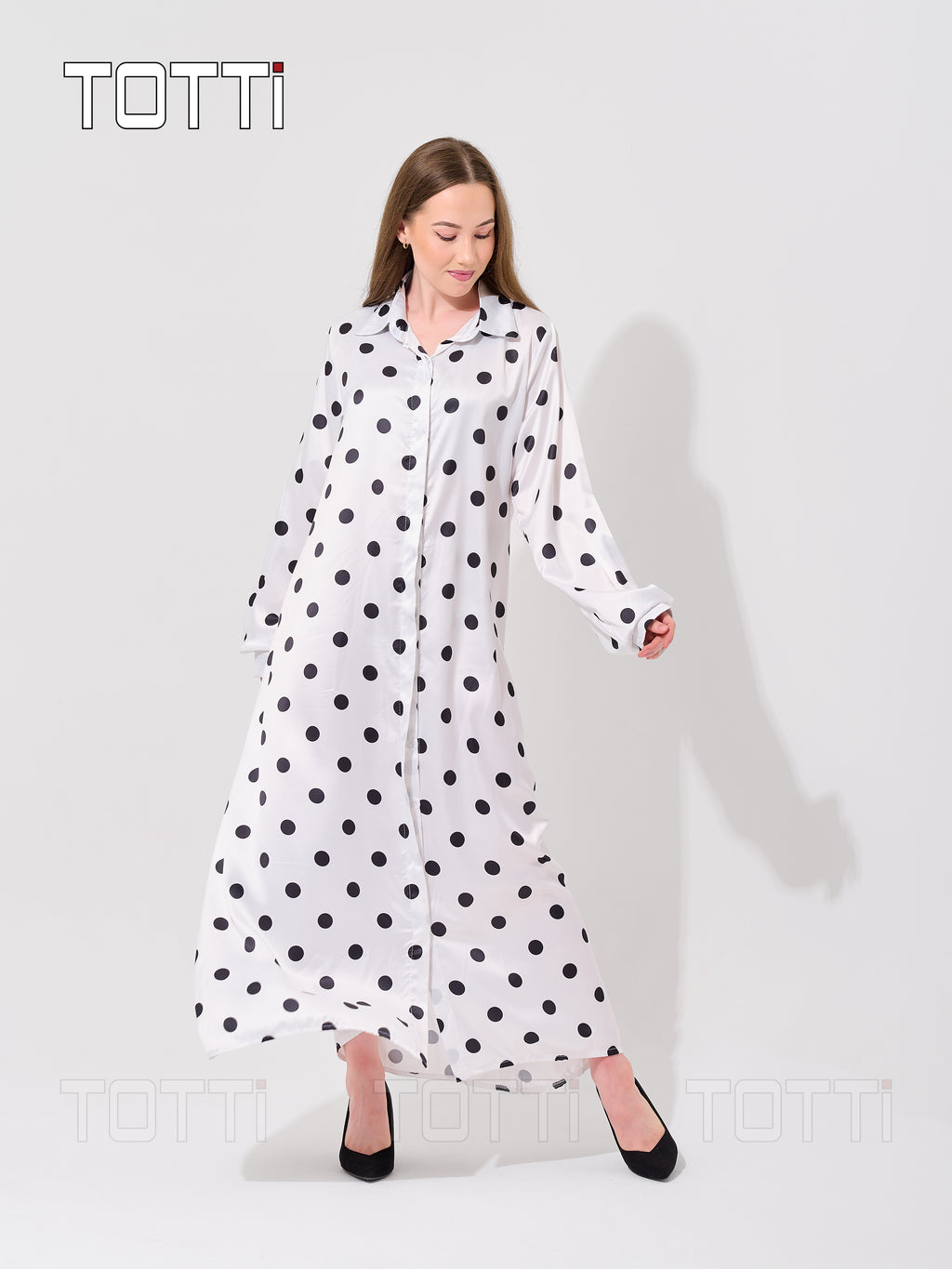 The Dotted Elegance Maxi Dress