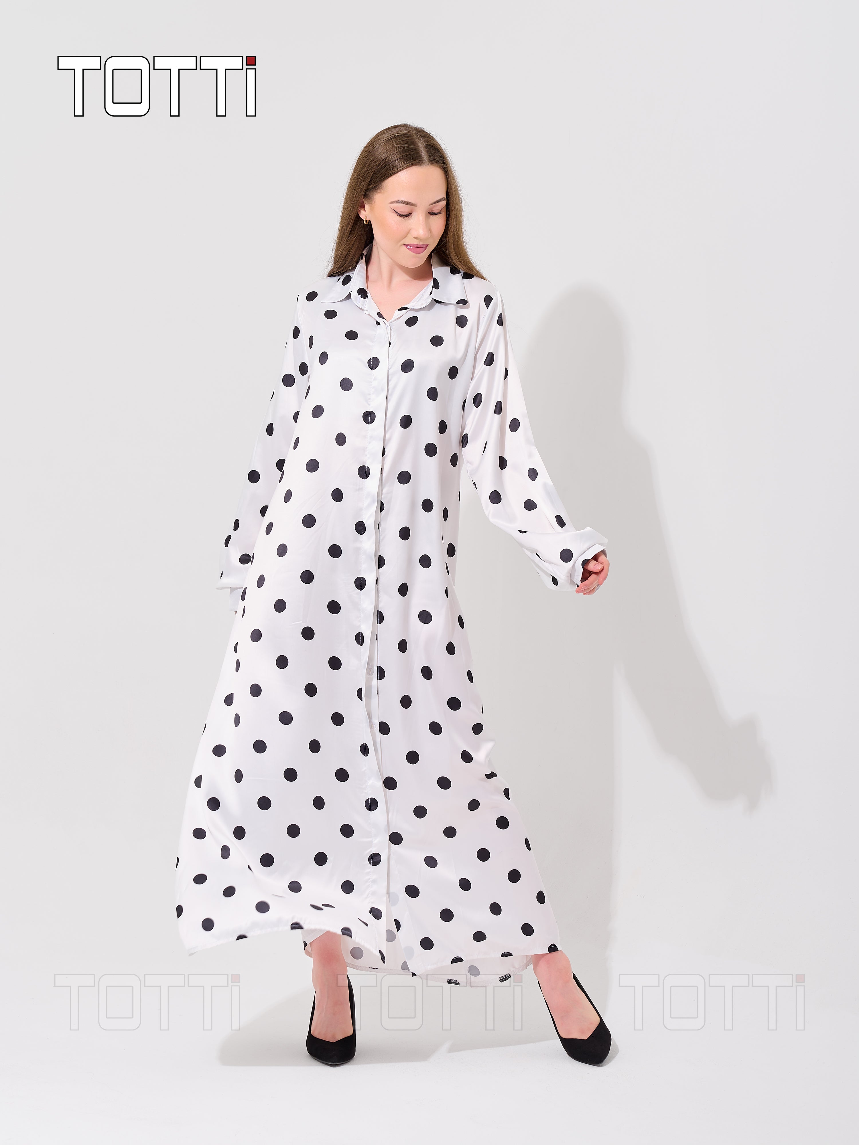 The Dotted Elegance Maxi Dress