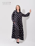 Black Polka Satin  Dress