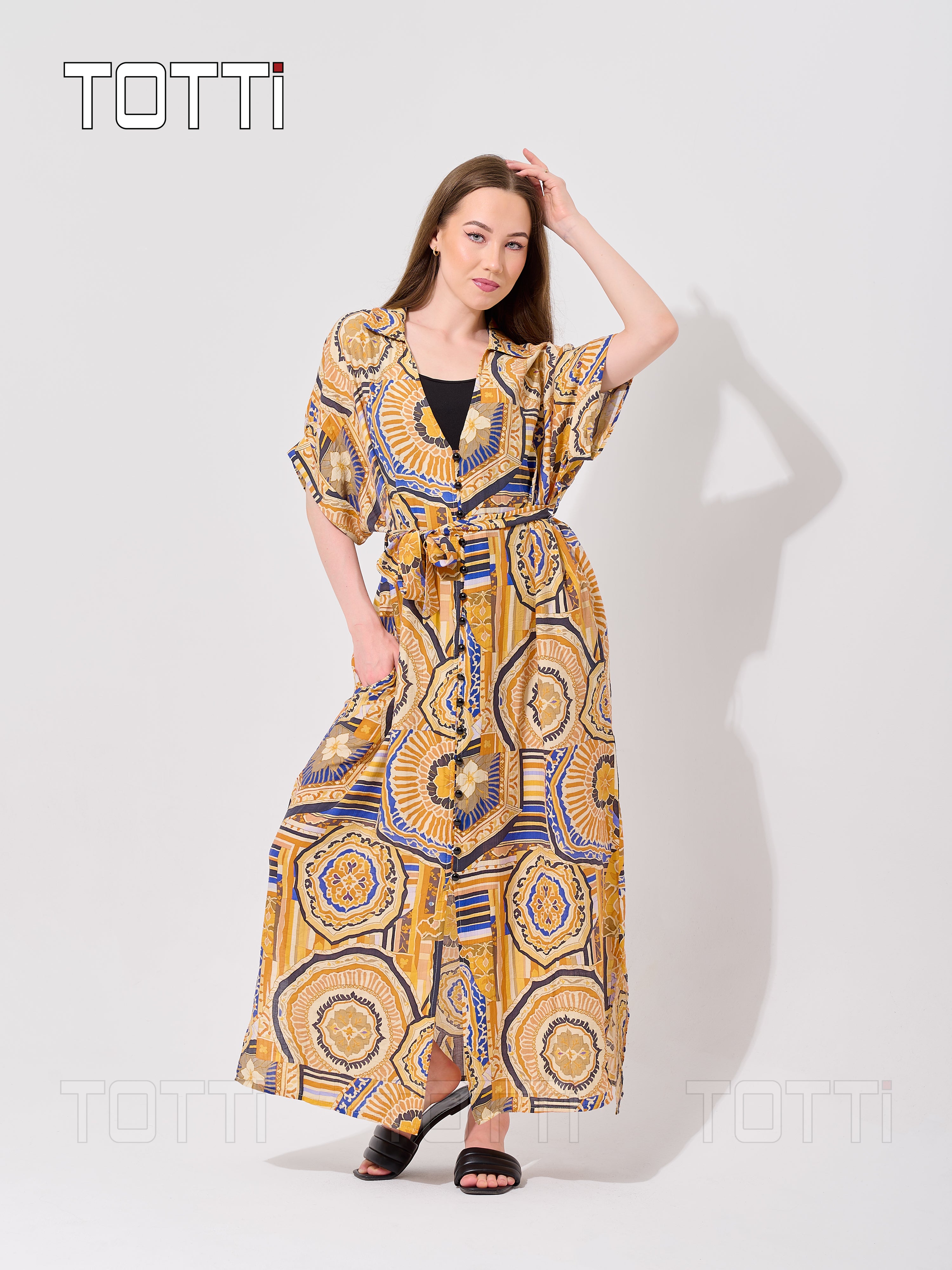 The Amber Oasis Boho Shirt Dress