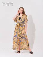 The Amber Oasis Boho Shirt Dress