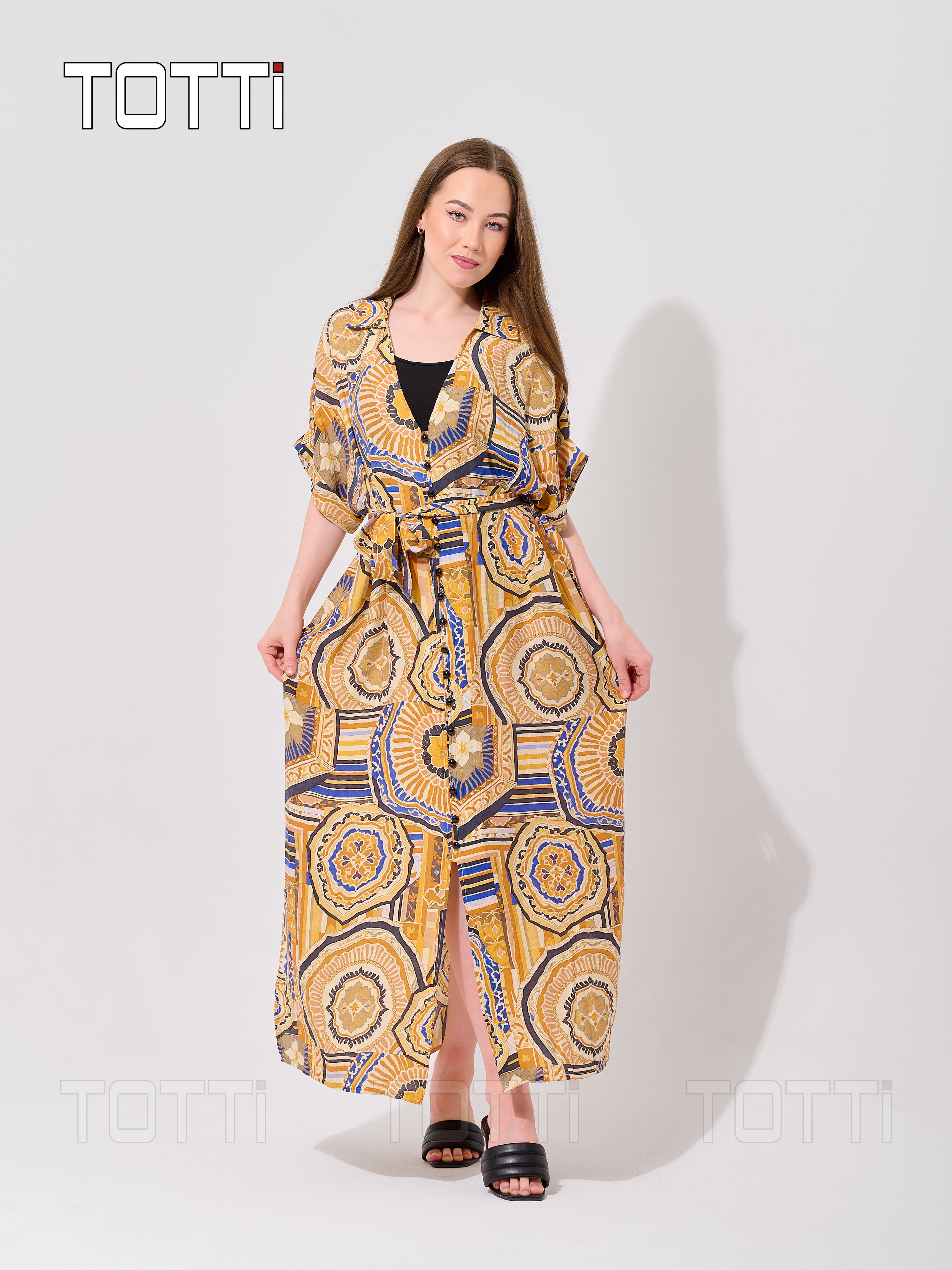 The Amber Oasis Boho Shirt Dress