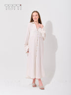 Off-White Button-Down Shirt Dress