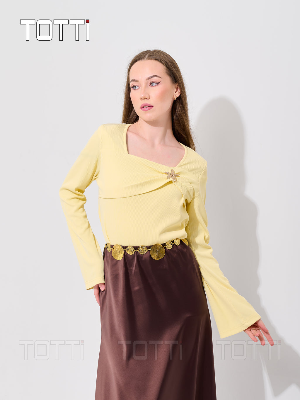 Butter Yellow Brooch Top
