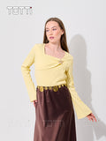Butter Yellow Brooch Top