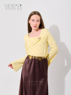 Butter Yellow Brooch Top