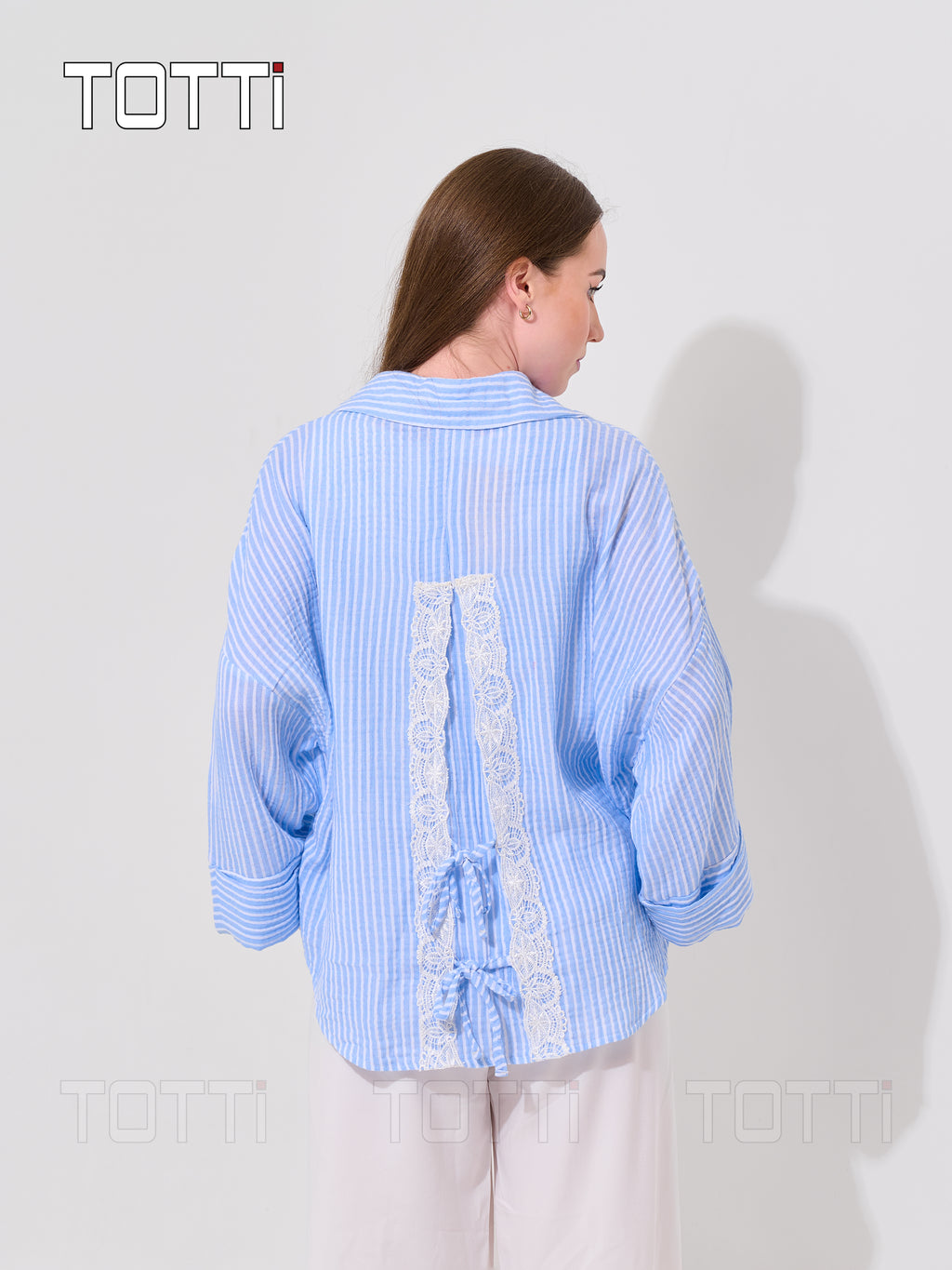 Sky Blue Stripe Oversized Shirt