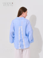 Sky Blue Stripe Oversized Shirt