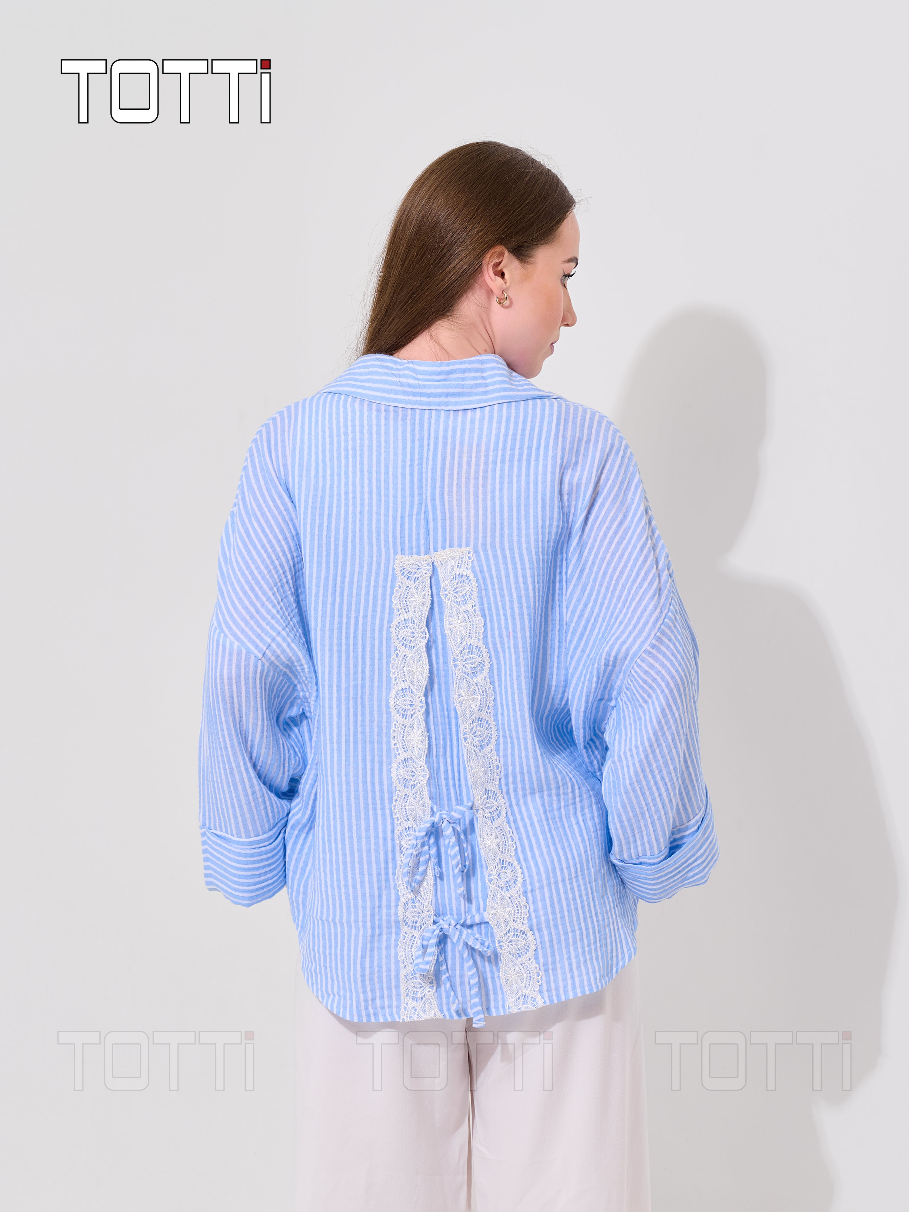 Sky Blue Stripe Oversized Shirt