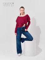 Wine Aurelia Asymmetric Top