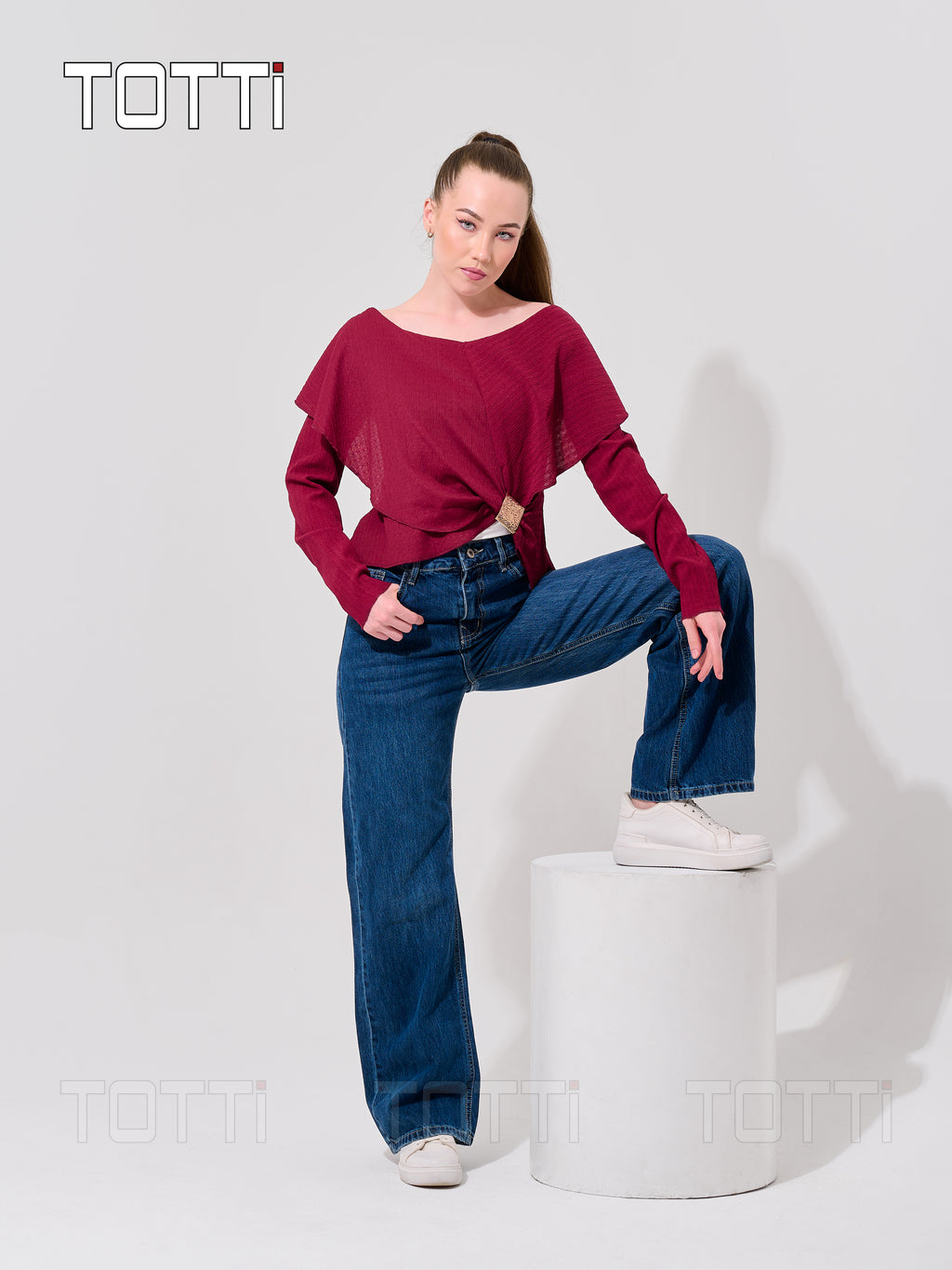 Wine Aurelia Asymmetric Top
