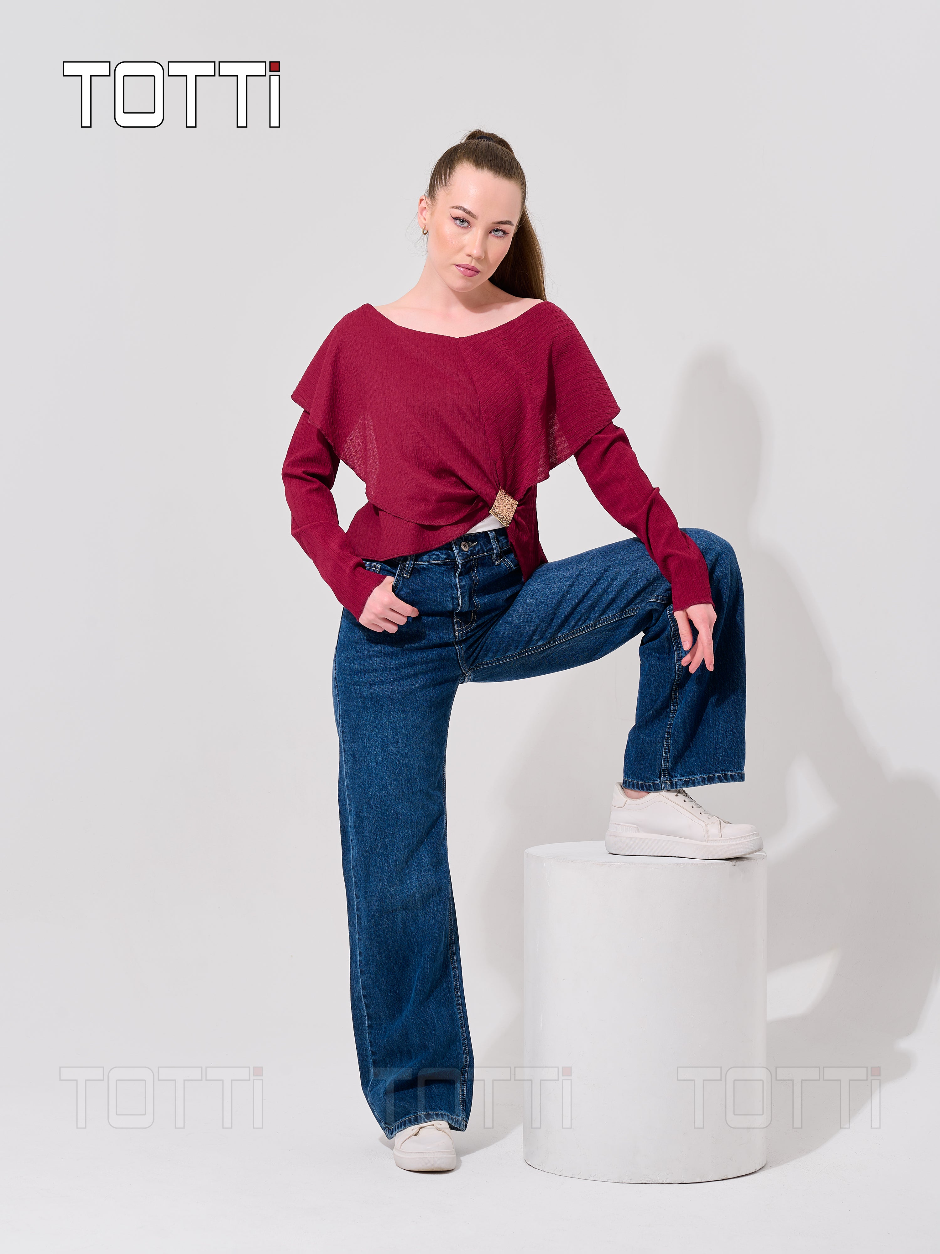 Wine Aurelia Asymmetric Top