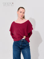 Wine Aurelia Asymmetric Top