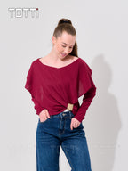 Wine Aurelia Asymmetric Top