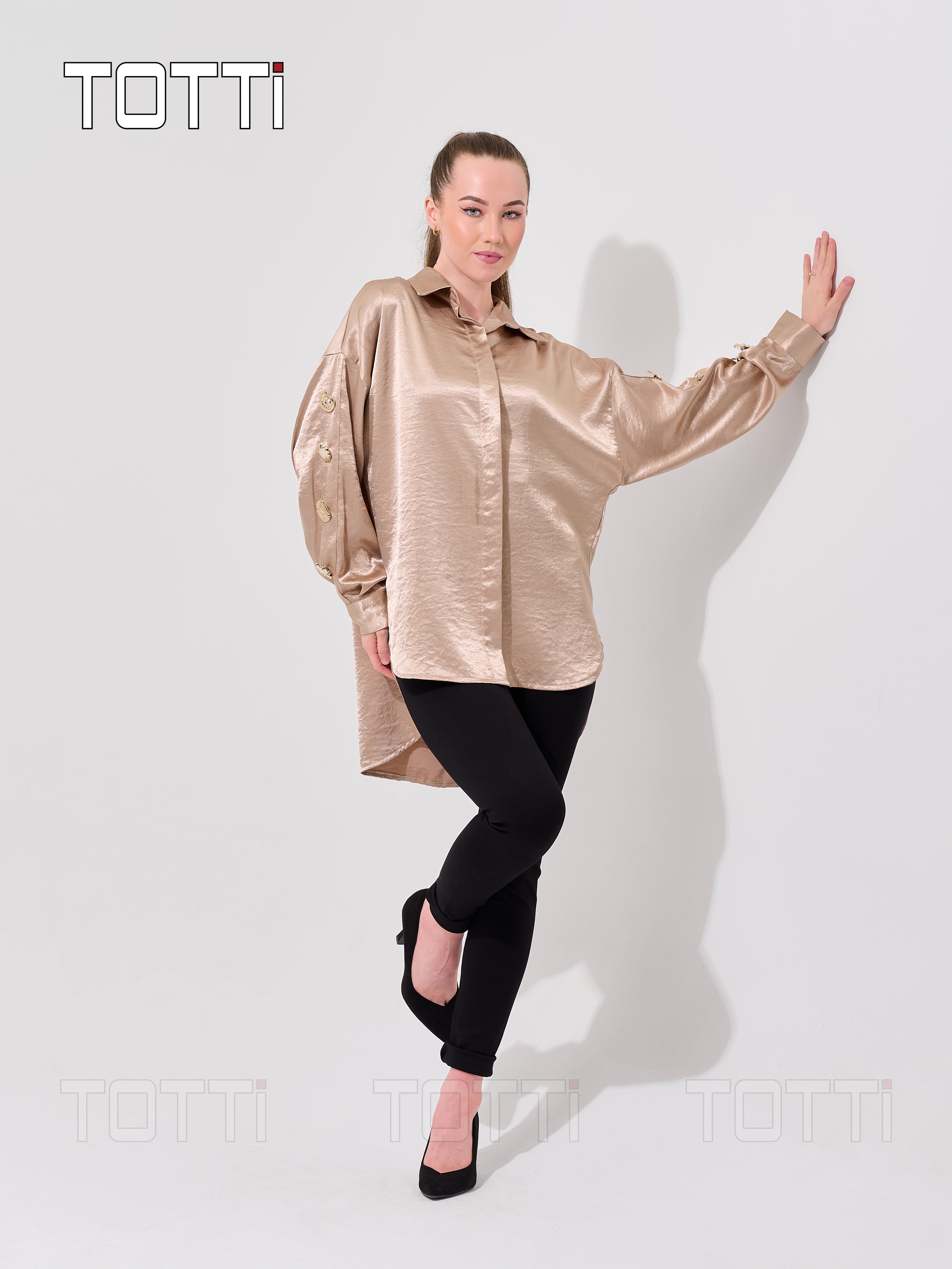 Champagne Charm Oversized Blouse