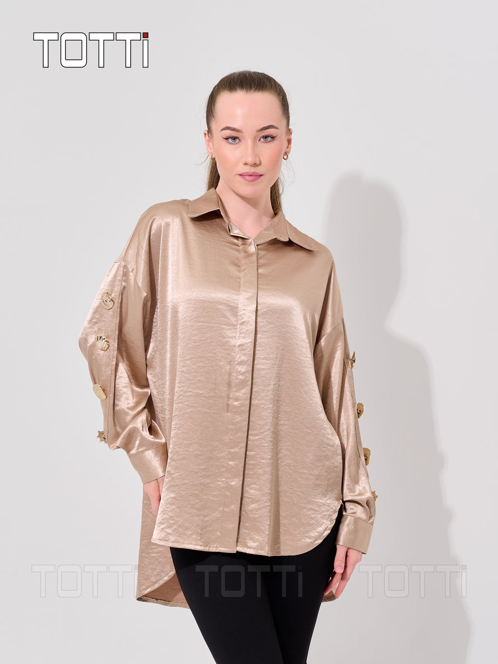 Champagne Charm Oversized Blouse