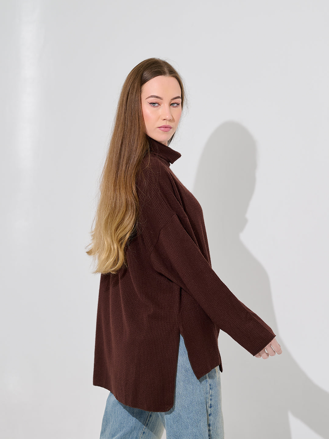 Chocolate Oversized Turtleneck Sweat