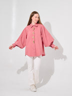 Rose Shell Puff Blouse