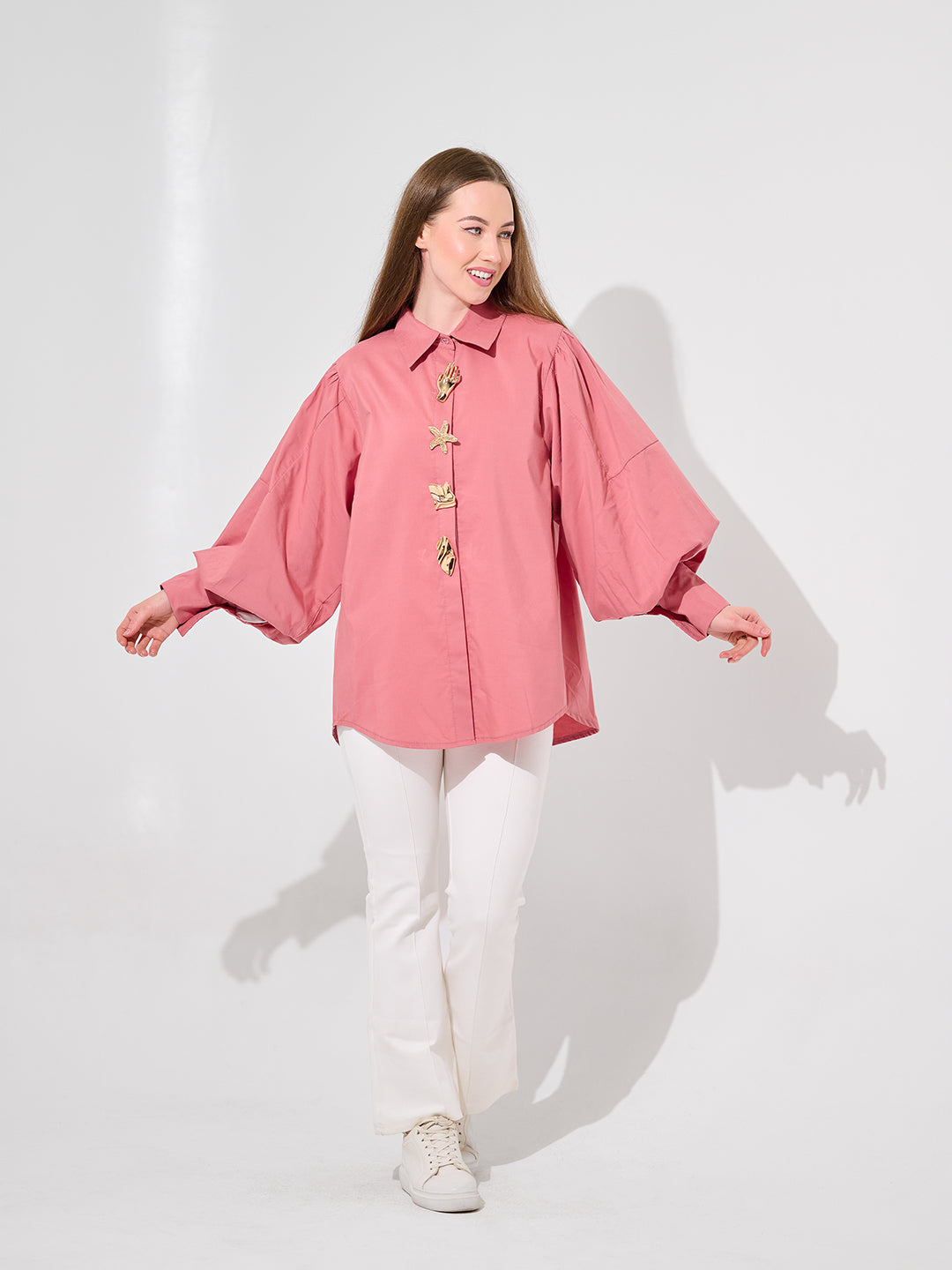Rose Shell Puff Blouse
