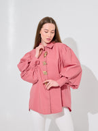 Rose Shell Puff Blouse