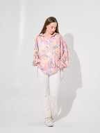 Bloom Swirl Satin Blouse