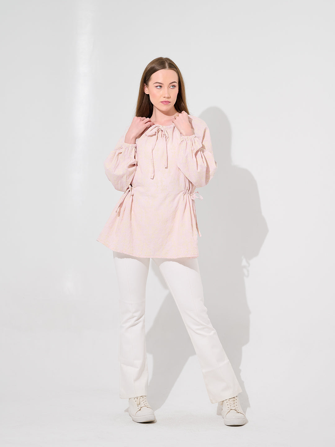 Petal Tie Peasant Blouse