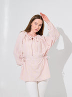 Petal Tie Peasant Blouse