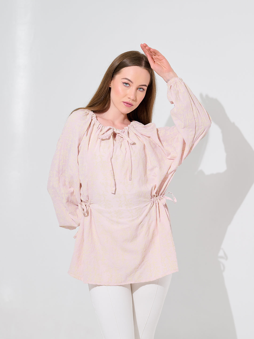 Petal Tie Peasant Blouse