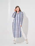 Blue Floral Stripe Maxi Chemise