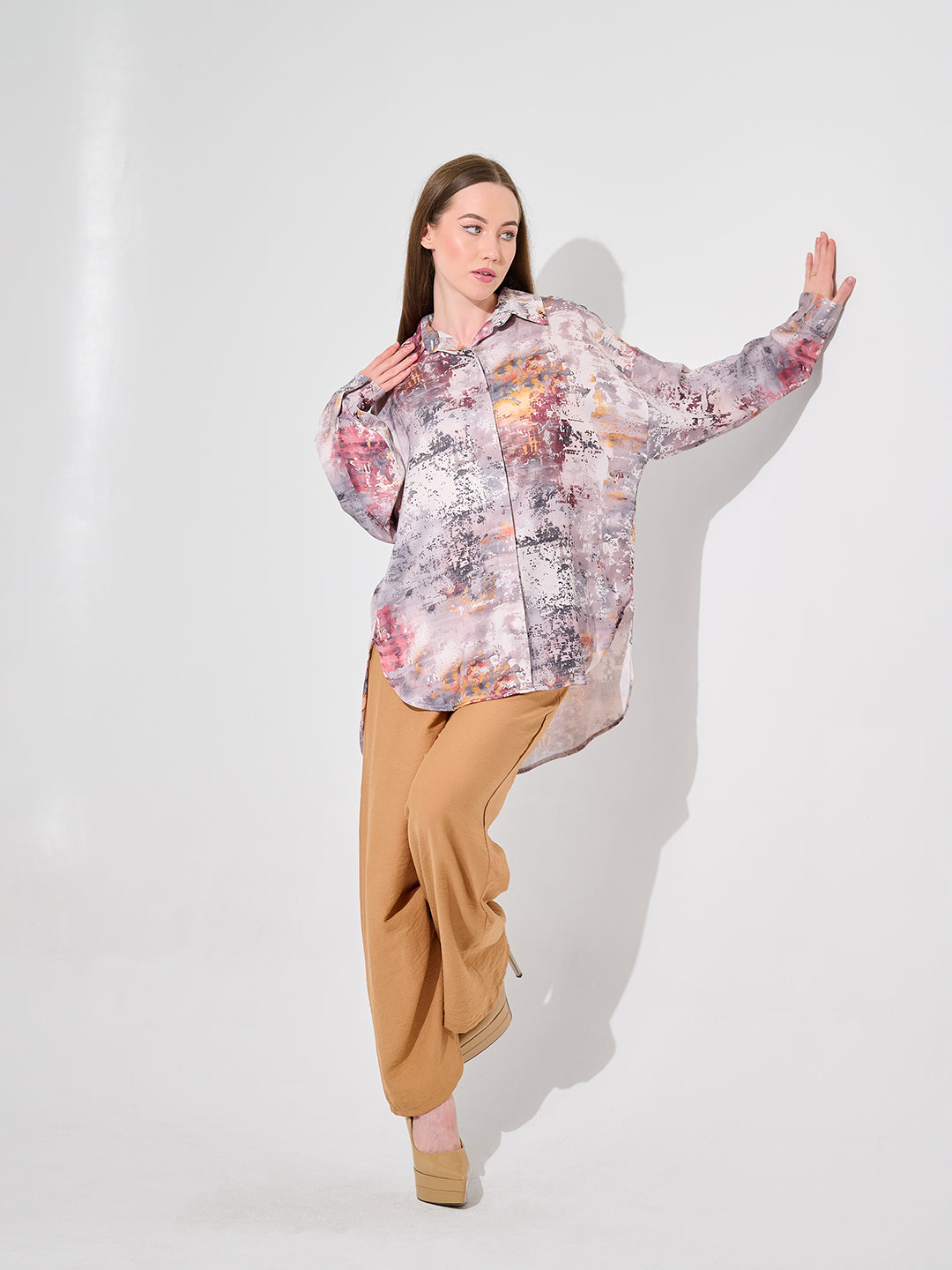 Dusty Rose  Print Blouse