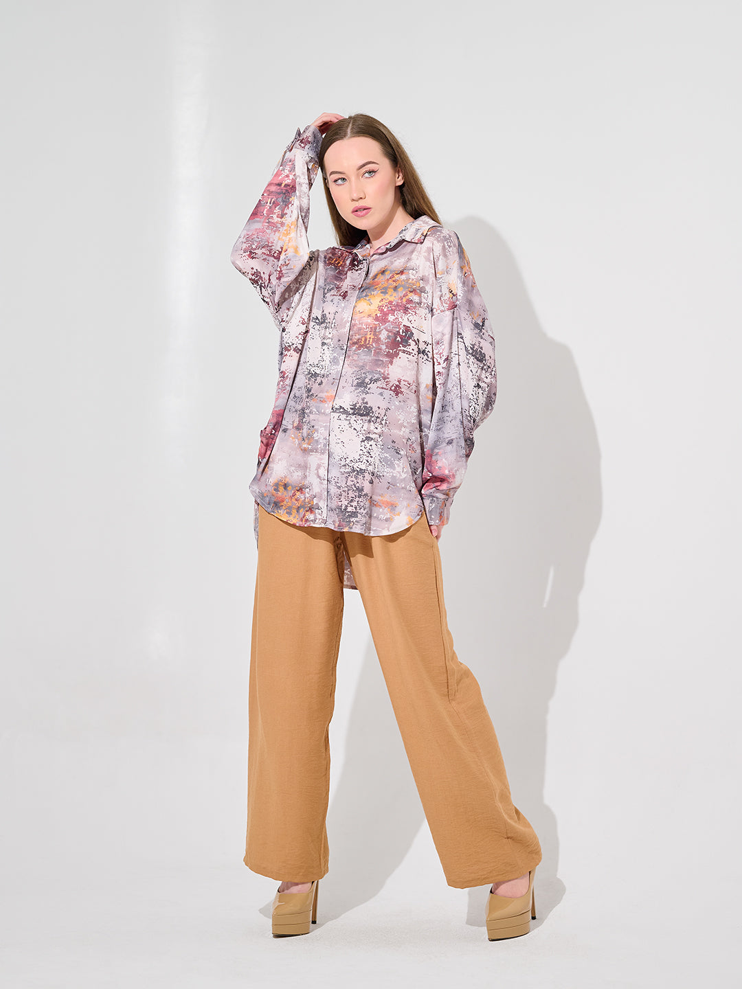 Dusty Rose  Print Blouse