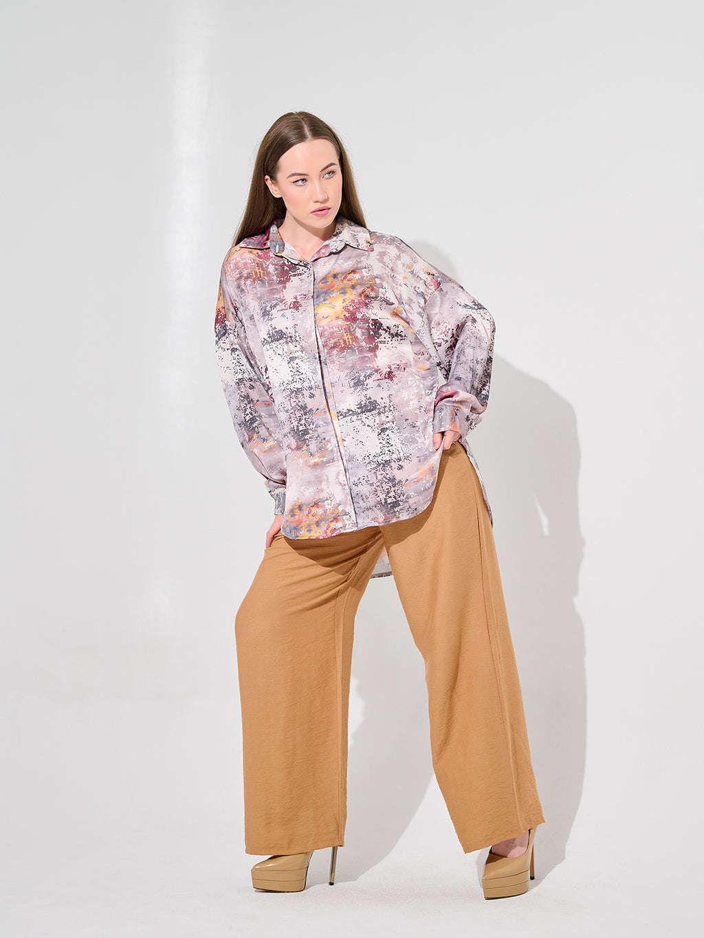 Dusty Rose  Print Blouse