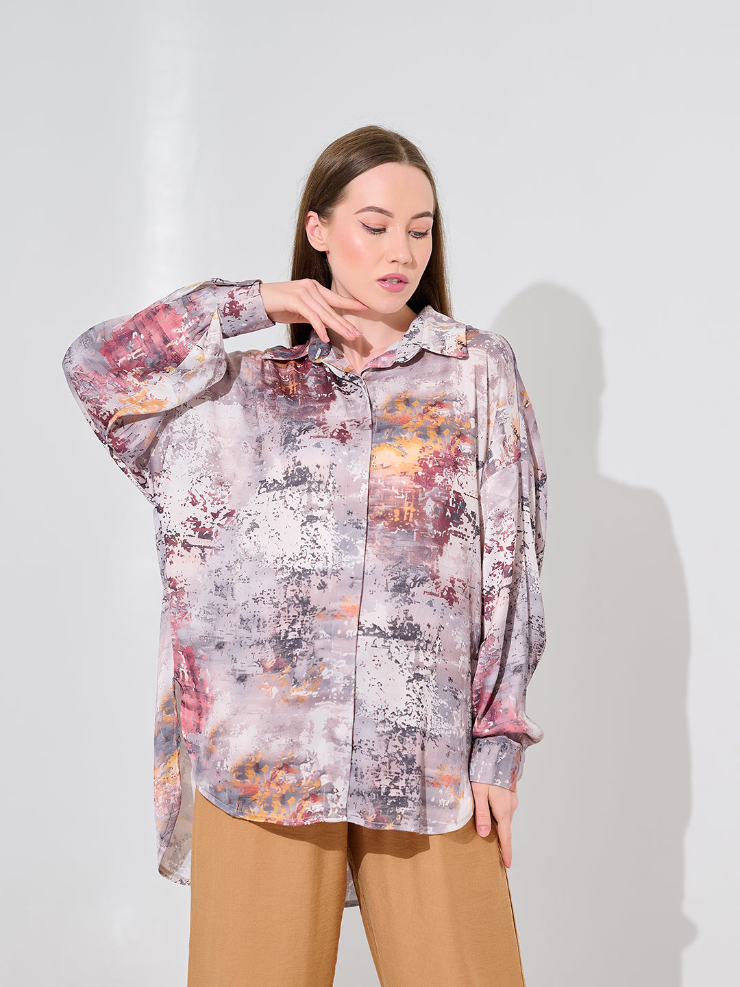 Dusty Rose  Print Blouse
