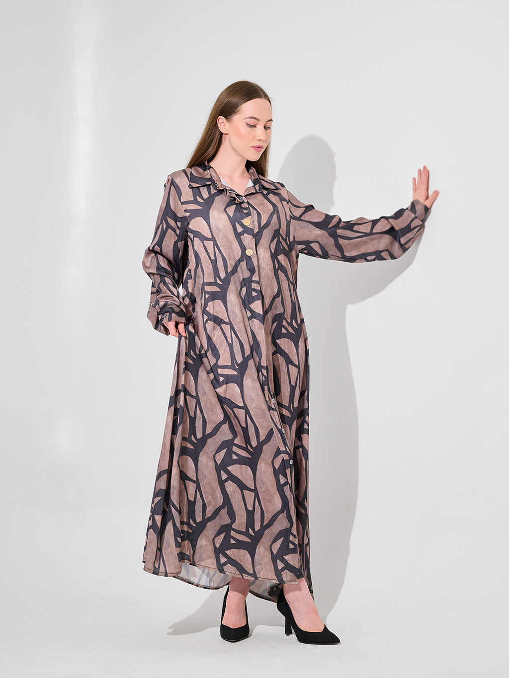 ose Ink Maxi Shirt Dress