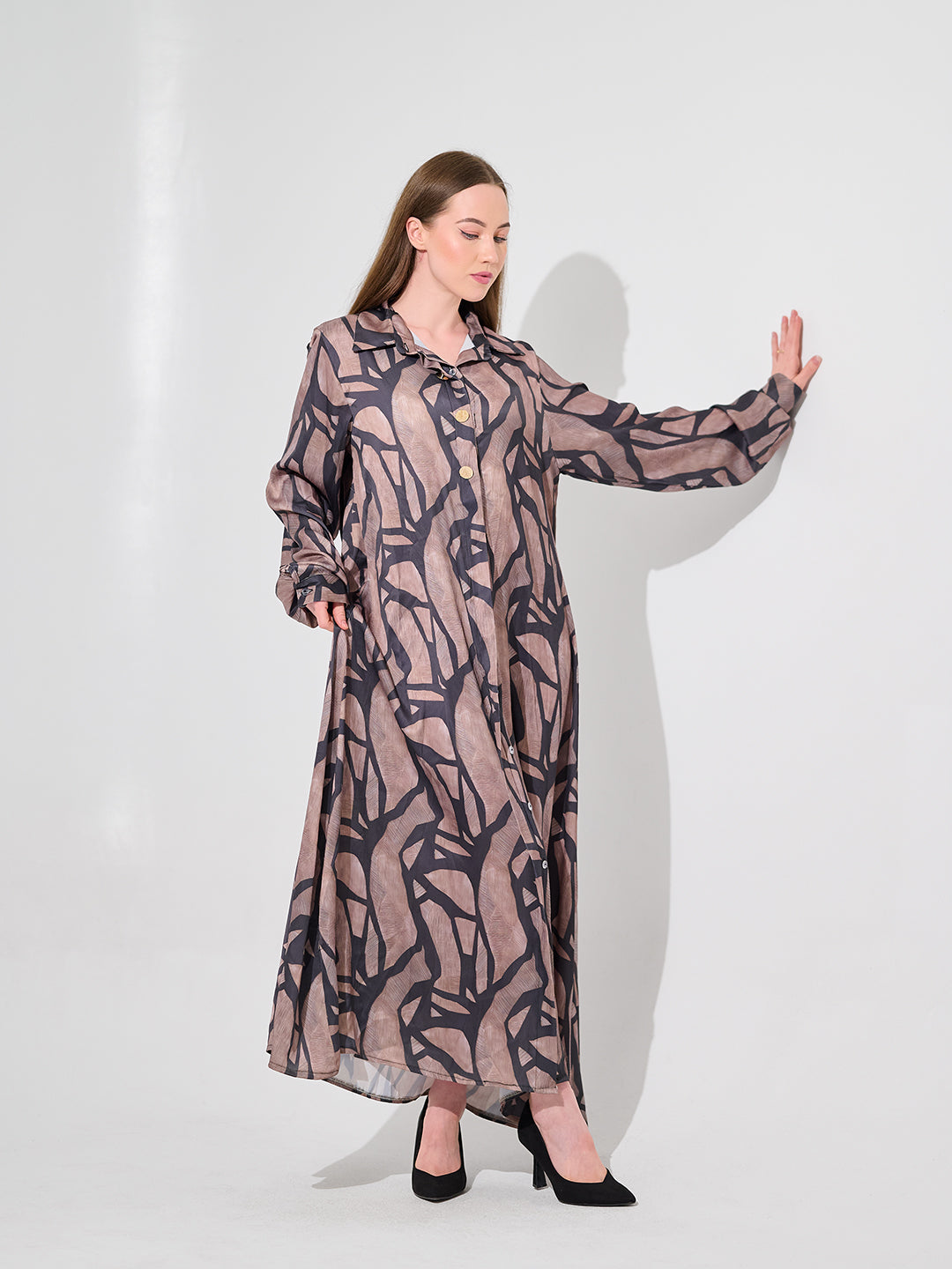 ose Ink Maxi Shirt Dress