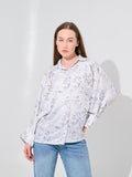 White Sketch Floral Blouse