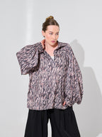 Mauve Zebra Print Oversized Blouse